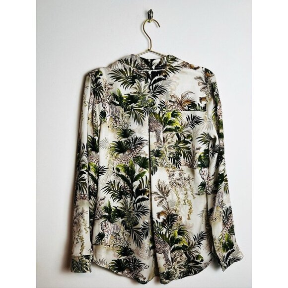 l'agence silk blouse xs Antique White Safari 100 % Silk Long sleeve Button Down - Picture 10 of 10